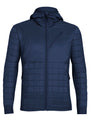 Icebreaker Jacket Men's MerinoLOFT Helix Long Sleeve Zip Hood - Insulated Water Resistant Outdoor