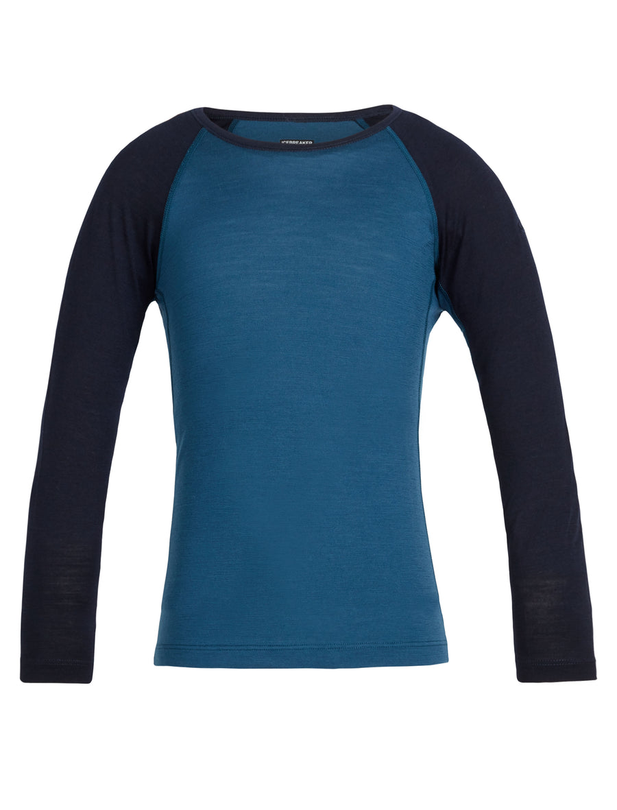 Icebreaker Base Layer Kids' Unisex Merino Wool 200 Oasis Long Sleeve Crewe - Winter Outdoor Camping Trekking Hiking