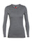 icebreaker Merino Base Layer Women's 260 Tech Top Long Sleeve Crewe - Grey