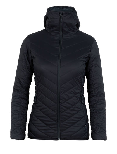 icebreaker Merino Jacket Women's MerinoLOFT Hyperia Hood Jacket - Outdoor Travel Water Resistant
