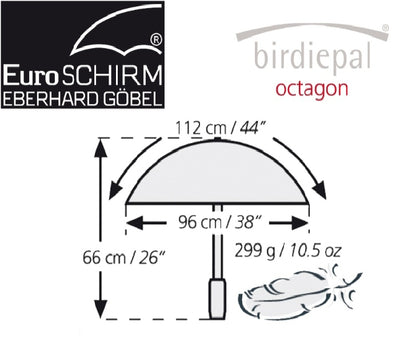 Euroschirm Trekking Umbrella - Birdiepal Octagon - Durable Hiking Lightweight