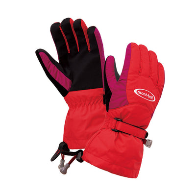 Montbell Kids' Windstopper Thermal Gloves - Thermal Blue Sunrise Red