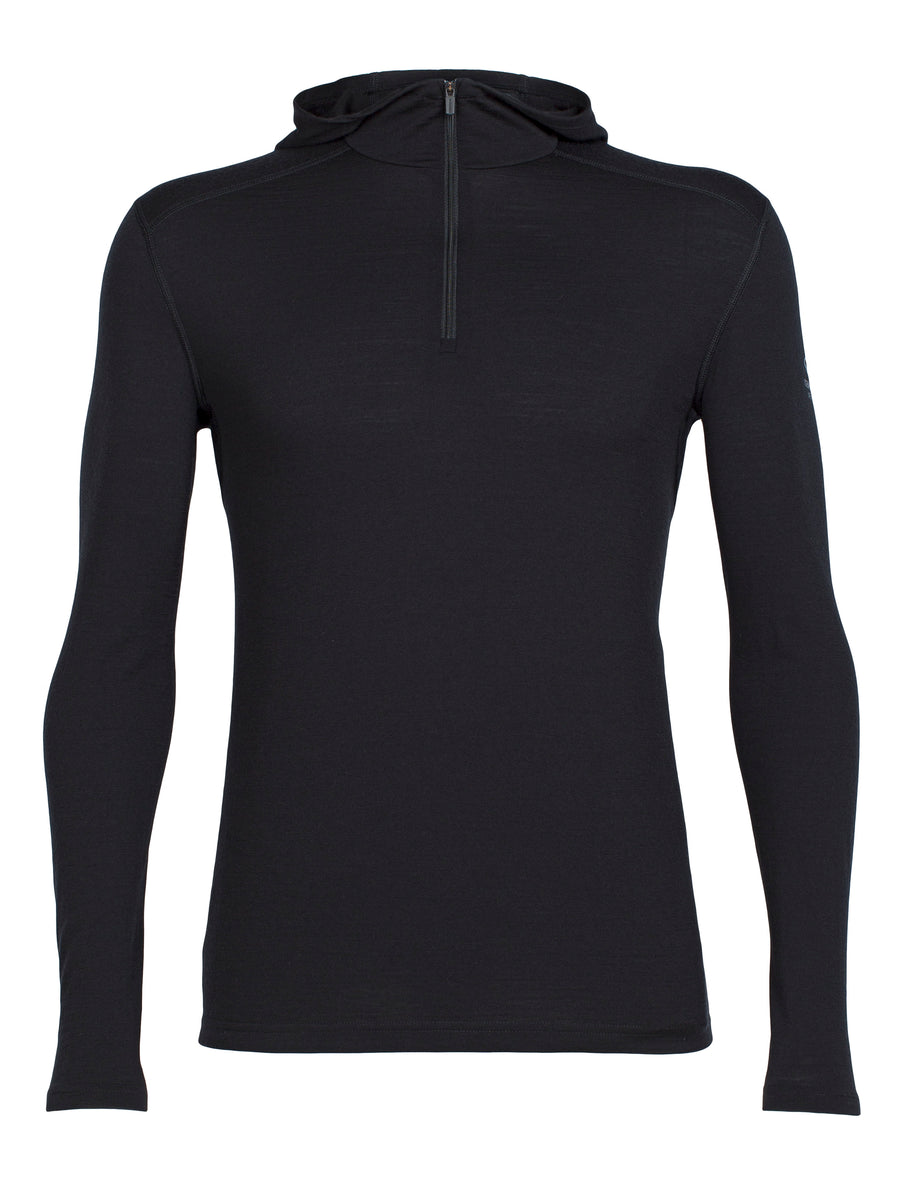 Icebreaker Base Layer Men's Merino Wool Oasis Long Sleeve Half Zip Hood - Winter Outdoor Camping Trekking Hiking