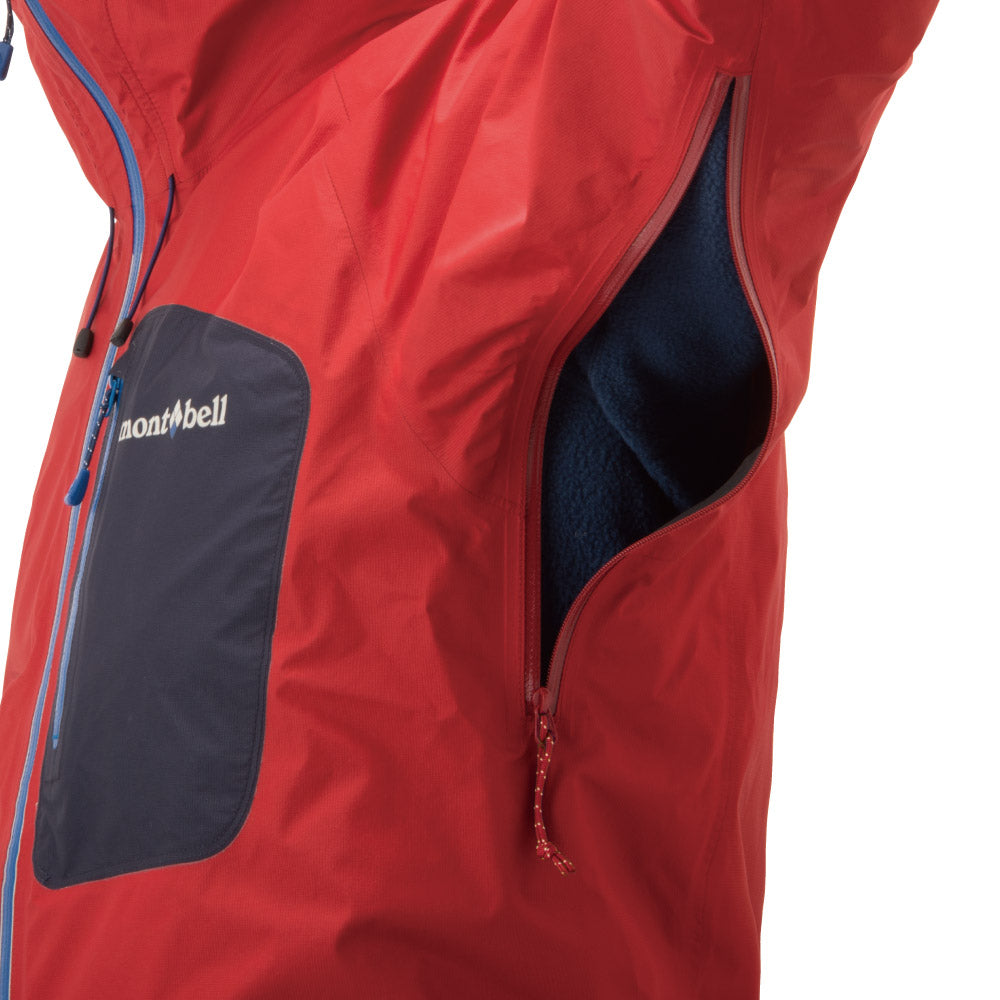 Montbell Men's Torrent Flier Jacket Waterproof GORE-TEX - Blue Acide Red Brick