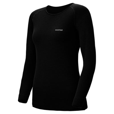 Montbell Base Layer Women's ZEO-LINE Expedition Weight Round Neck Long Sleeve Crew - Outdoor Cold Winter Weather Climate