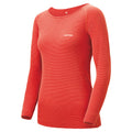 Montbell Base Layer Women's ZEO-LINE Middle Weight Round Neck Long Sleeve Crewe Black Coral Pink 1107577