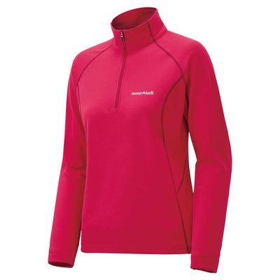 Montbell Women's Wickron ZEO Thermal Long Sleeve Zip Shirt - Winter Outdoor Hiking Trekking Firstlayer