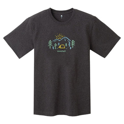 Montbell T-Shirt Unisex Pear Skin Cotton T Yama No Asa - Dark Charcoal Ivory